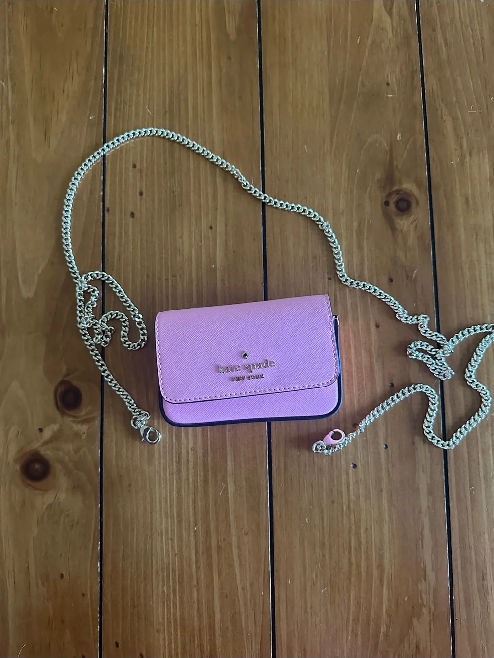 kate spade Pinkmini bag Crossbody Wallet with Gold Chain